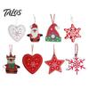 Retro Style Xmas Pendants Christmas Tree Wooden Pendant, Vintage Cartoon Ornament with Lanyards, Santa Claus Elk Snowflakes Lightweight Pendant