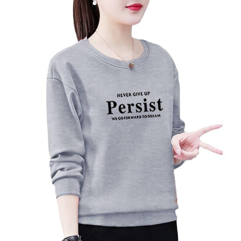 Huamian Women's Plus Size Velvet-Lined Sweatshirt - 2023 Autumn/Winter Casual Loose Fit Pullover Jacket