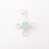 Aqua Chalcedony Gemstone 925 Sterling Silver Jewelry Handcrafted Boho Pendant PP-41-19