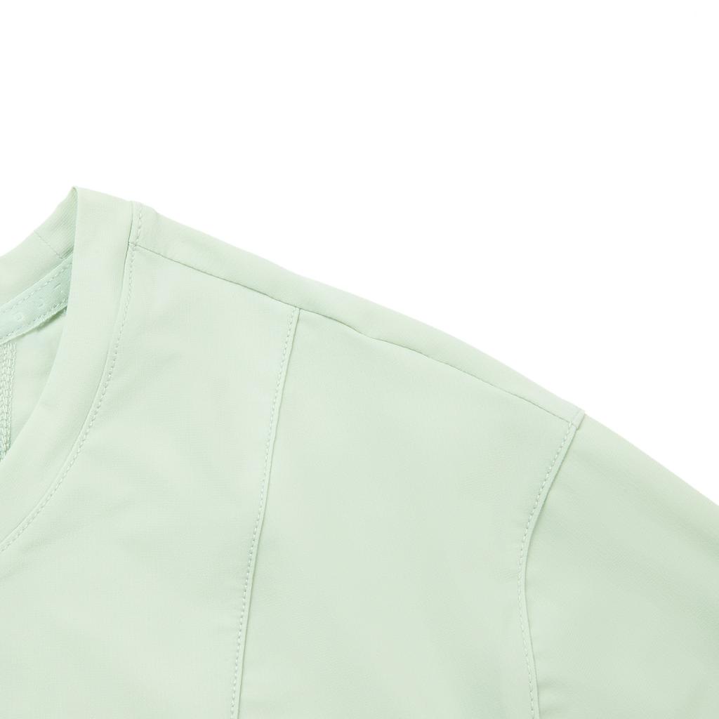 Li-Ning Fitness Series Solid Color Round Neck Comfortable Breathable Versatile Short Sleeve T-Shirt Women Tops Sheep-Fat-Green ATSV136-2