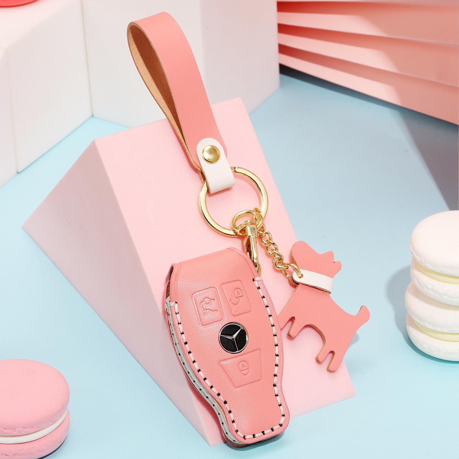 

Car key cover is suitable for Mercedes-Benz key cover benz pure handmade car key cover one piece