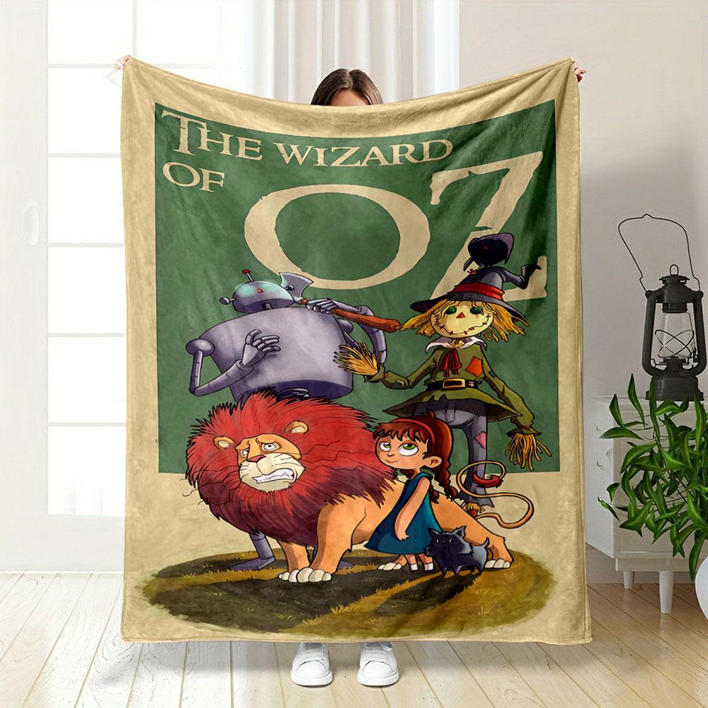 Group of Characters with Distinct Traits from "The Wizard of Oz". for All Seasons Blanket Lunch Break Throw Gift