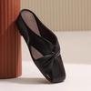 Hollow Bag Head Slippers Women's Summer Wear 2025 New Versatile French Flat Bottom Soft Leather Half Drag High-end New Models