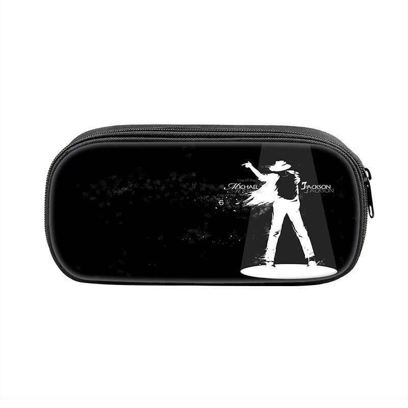 Michael Jackson Zippered Pencil Case: Student Stationery Bag