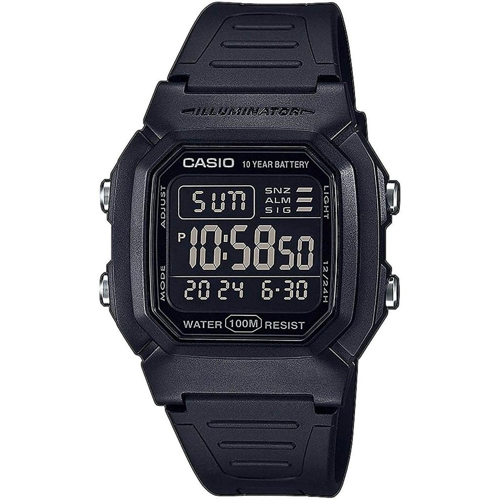 CASIO Standard Digital Mens Wristwatch W-800H-1BV Black Reverse LCD Overseas Model