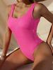 Europe Sexy Women One Piece Swimsuit Simple Swimwear Female Solid Push Up Thong Bather Bathing Suit Lady Monokini Brazilian Swimming Suits