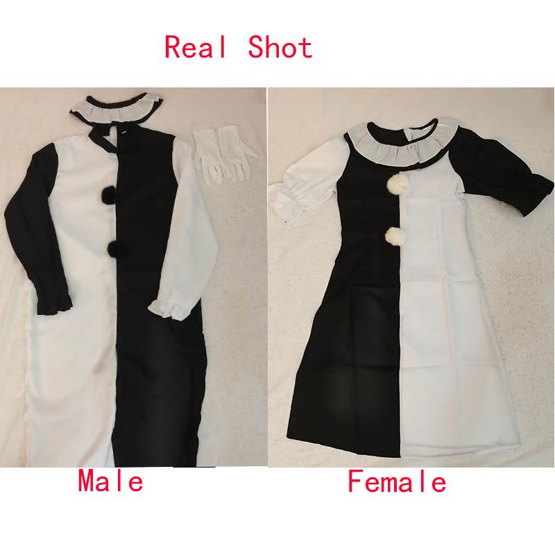 Terrifierr Cosplay Costume 1 Set Female Or Male Horror Carnival Party Skin-Tight Killer Clowns Jumpsuit for Halloween Costume