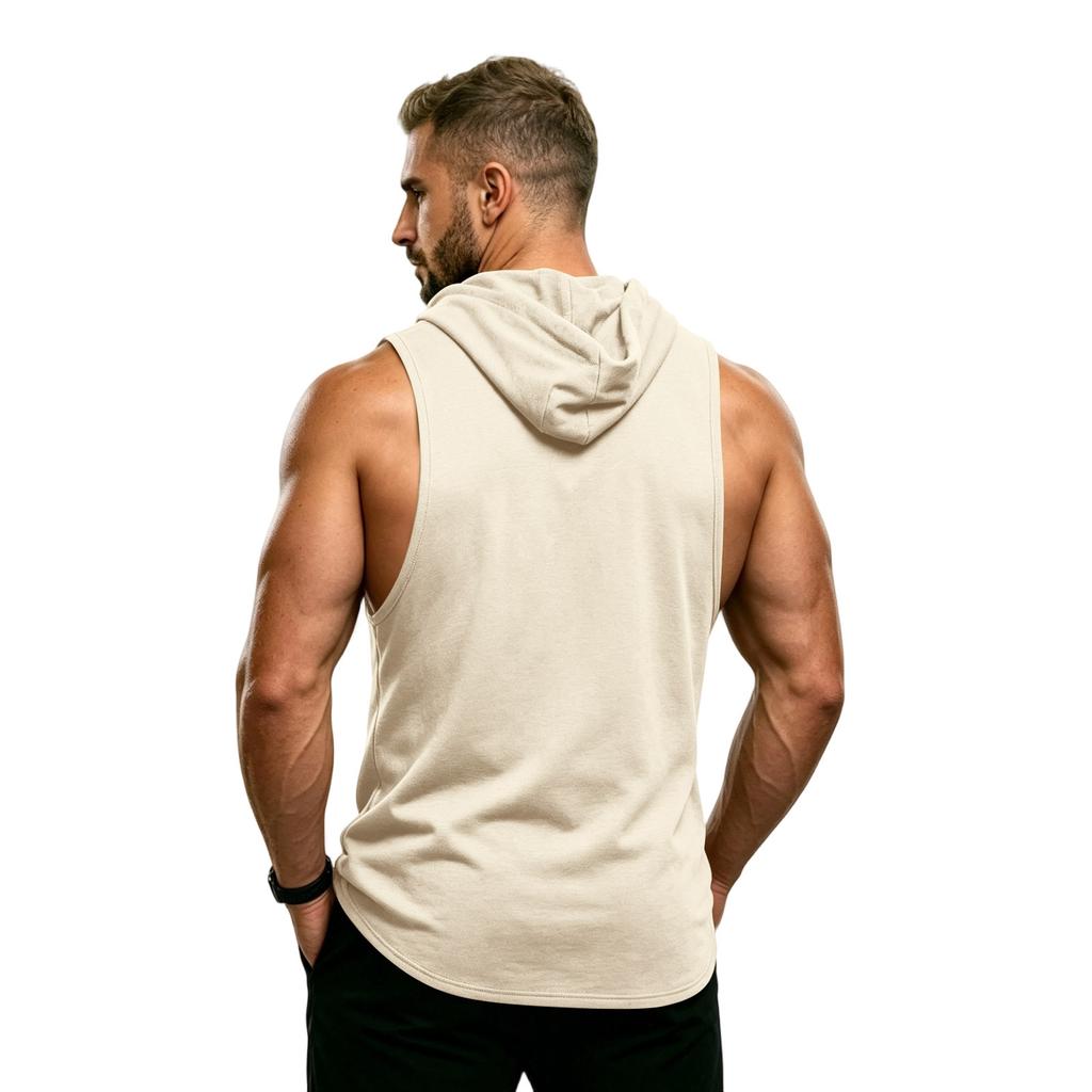 Men's Sleeveless Hoodie Muscle Fit Gym Tank Top Breathable Quick Dry Workout Vest for Training and Fitness