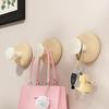 Beech Wood Suction Cup Hook, Punch-Free Vacuum Adhesion for Bathroom, Toilet, Clothes, or Hats