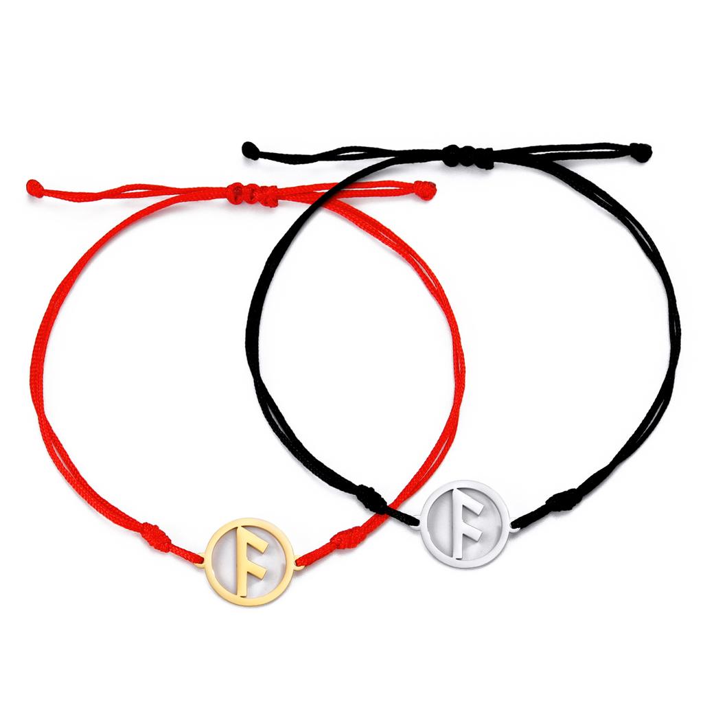 Dawapara Norse Runes Bracelet Elder Futhark Rune Charm Adjustable Rope Bracelet Stainless Steel Viking Jewelry