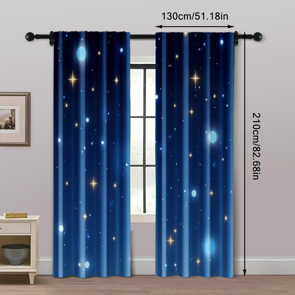 2 ks   Závěsy Digitálně Tištěné Módní Modrá Hvězda Látka (bez tyče) Výprodej věcí pro kuchyň obývací pokoj kancelář ložnici