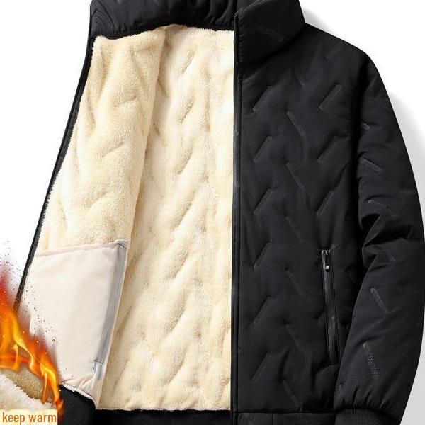 2024 Winter Men's Heavy-Duty Cotton Coat: Warm, Thick, Loose Fit for Middle-Aged & Elderly