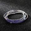Diamond Elastic Bracelet 2mm Single Row Color Rhinestone Bracelet Women's Bracelet Women's Grab Chain Full Diamond Jewelry