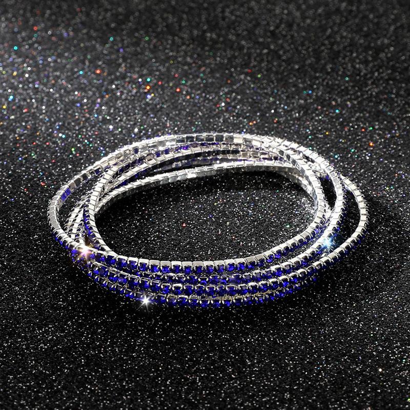 Diamond Elastic Bracelet 2mm Single Row Color Rhinestone Bracelet Women's Bracelet Women's Grab Chain Full Diamond Jewelry