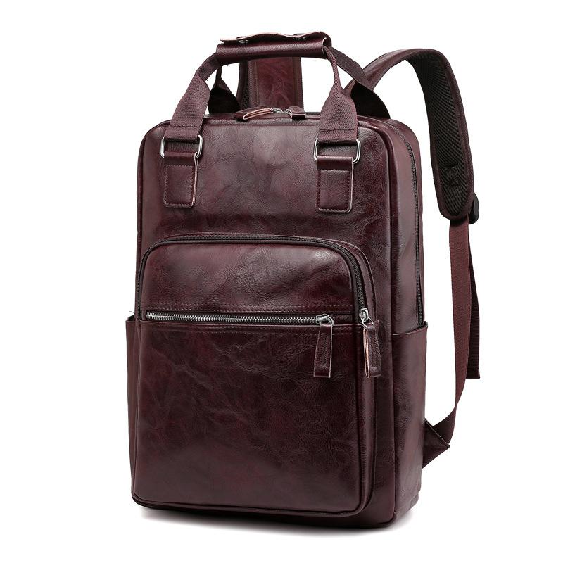 Zaino Uomo Tesoro Zaino Casual Borsa da Viaggio Uomo Tendenza Moda Borsa per Computer Borsa in Pelle Grande Capacità Borsa a Mano da Lavoro