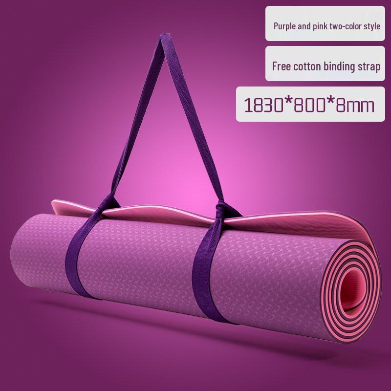 Thick Non-Slip Yoga Mat - Odorless TPE for Home Fitness