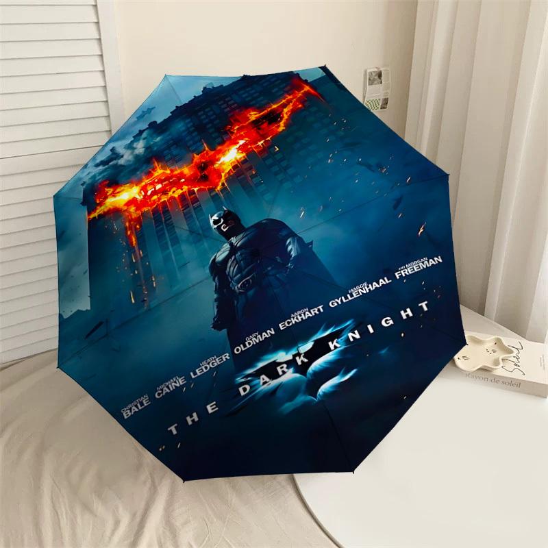 

1pc Batman The Dark Knight Automatic Open/Close Umbrella Compact Folding Umbrella with 8-Rib Shaft lightweight esign, for Women/Men1212A