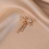 Exquisite Diamond-encrusted Bow Brooch Long Tassel High-end Korean Style Unique and Anti-glare Brooch