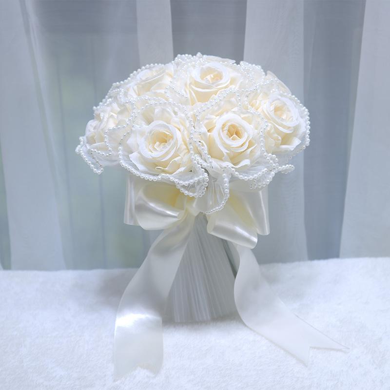 1 Stück Hochzeitsstrauß Realistische Seidenblumen Mariage Geschenk Braut Brautjungfer Zeremonie-fertige künstliche Halteblumen