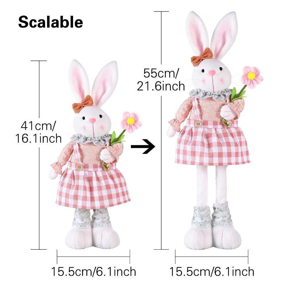 Height Figurine Easter Rabbit Figurine Resizable Design Adjustable Figurine  Home Ornament