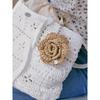 Slowslowly No.227 / Raffia Camellia Key Ring _ Natural Beige