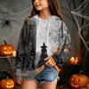 Kids' Halloween Print Hooded Sweatshirt - Casual Pullover for Boys and Girls