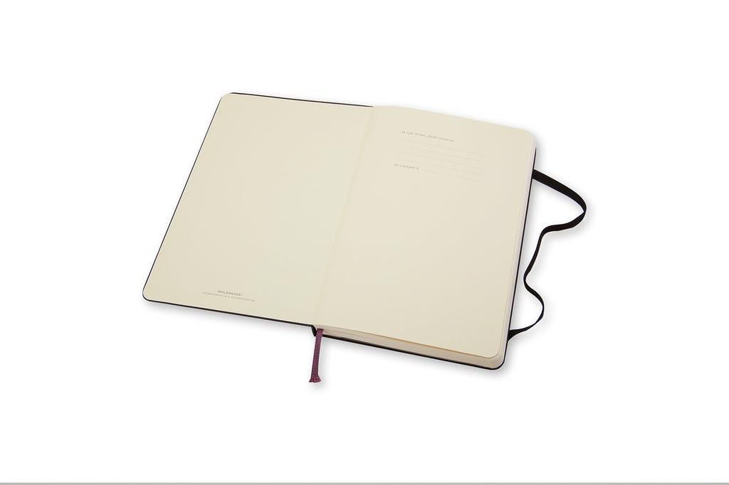 Moleskine Classic Large Size x QP062 Notebook, Hardcover, Plain, (13cm 21cm), Black,