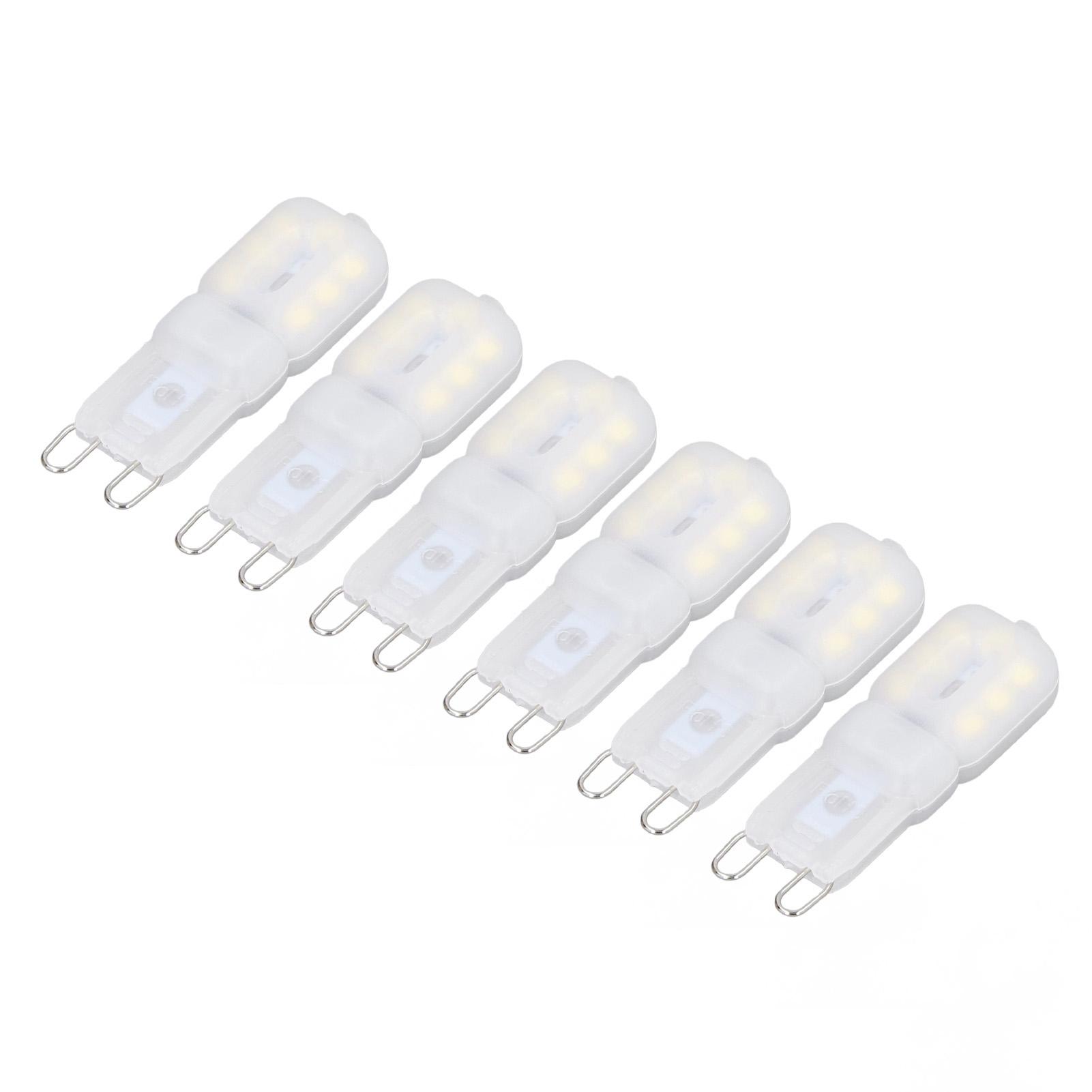 

6Pcs G9 LED Light Bulbs Dimmable 3W Energy Saving 360 Degree Light Light Bulb for Ceiling Lamps and Pendant Lamps White