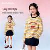 Children's Cotton Striped Long-Sleeve Casual Tee