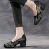 Fashion GKTINOO 2025 Spring New Ethnic Style Round Toe High Heels Shoes Versatile Retro Genuine Leather Pumps Women's Shoes