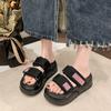 Fashion Women's Thick Soled Slippers for Summer Wear Fashionable Sandals 8cm Beach Soft Outdoor Thick Soled Slippers