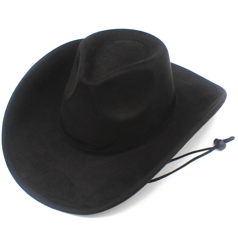 Retro British Style Western Cowboy Hat Fashionable Warped Edge with Windbreak Rope Tibetan Top Hat Men's and Women's Outdoor Mountaineering Hat