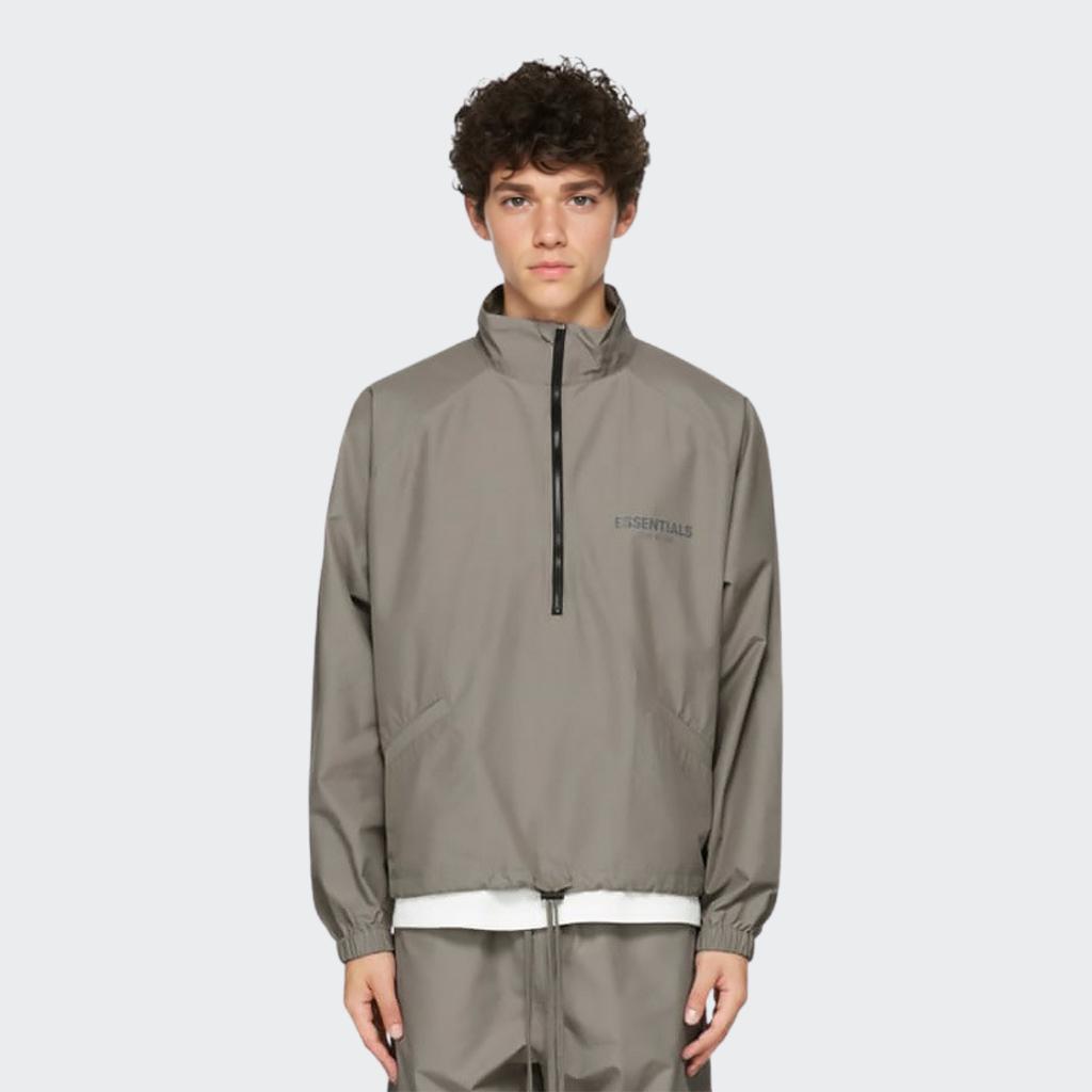 Fear Of God Essentials SS21 Half-Zip Track Jacket With Raglan Sleeves And Stand Collar Unisex Outerwear Moss FOG-SS21-642