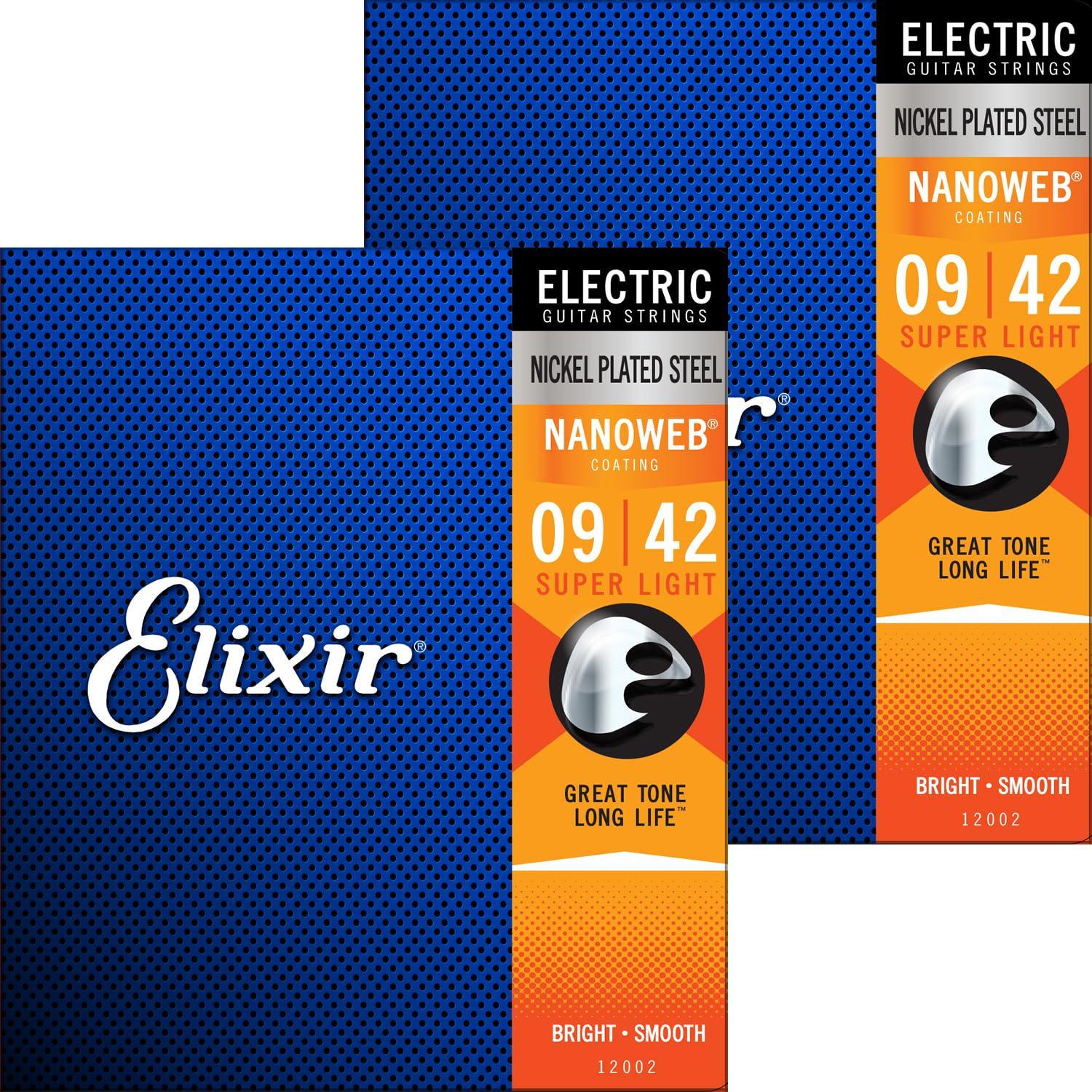 

Elixir Струны для электрогитары Elixir NANOWEB Super Light набор из 2 шт. .009-.042 #12002 [ ]