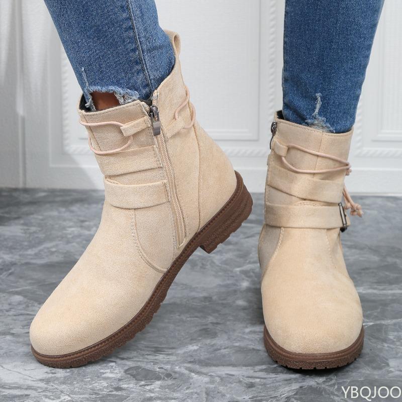 

Осень зима новые элегантные простые толстый каблук квадратный носок короткие сапоги модная универсальная обувь повседневная удобная женская обувь 37 бежевый