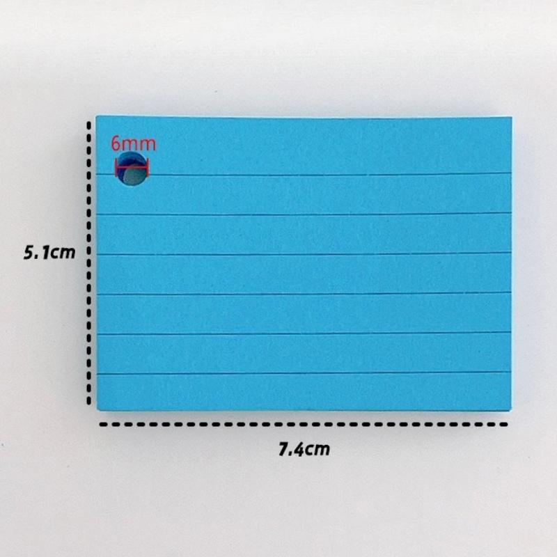 100 Sheet Lined Colored Index Cards ,Ruled Flashcards for Study,Learning,School Notes,Paper Note Cards with Punched Holes
