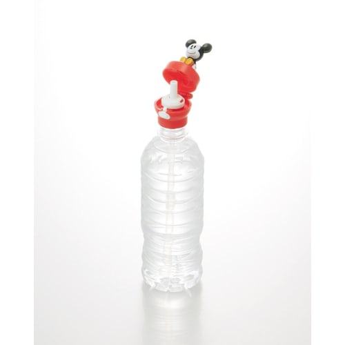 Skater (skater) push type straw hopper cap with mascot for 350ml/500ml Mickey Mouse Disney PSHC6
