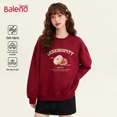 Baleno Women's Donut Print Crew Neck Sweatshirt