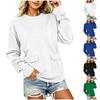 Women's Casual Color Pullover Sweatshirt for Everyday Wear