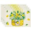 4 ADET/SET Yaz Limon Okaliptüs Masa Örtüsü 30*45CM Keten Masa Örtüleri Çiftlik Evi Düğün Partisi Mutfak Yemek Odası Dekorasyonu İçin
