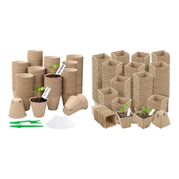 100pack Peat Pots for Seedling Outdoor Garden Germination Nursery Pots Pulps Biodegradables Seedling Starter Pots