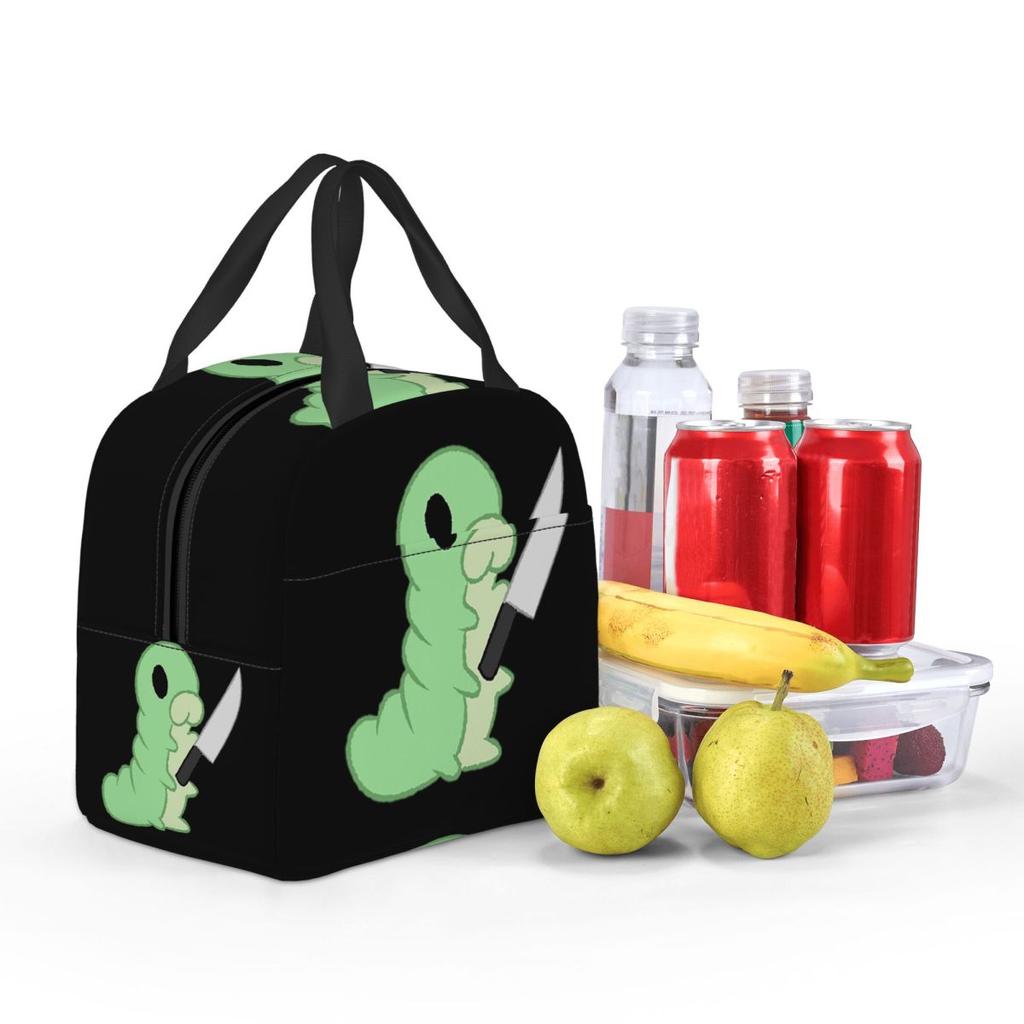 Hollow Knight Grub With A Knife Insulated Lunch Bag for Women Kids Portable Food Boxes Thermal Lunch Box Tote