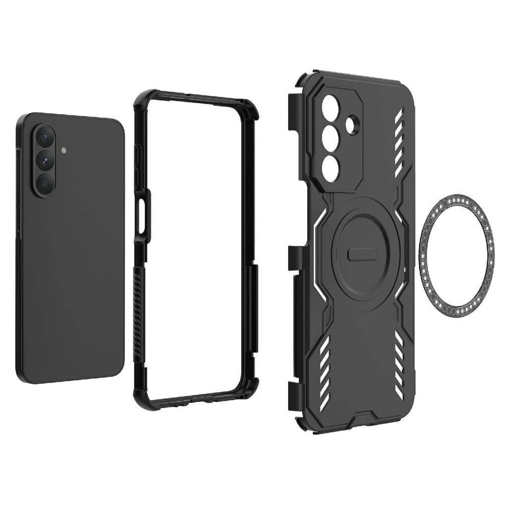 For Samsung Galaxy A26 5G Magnetic Case Butterfly Armor Hollow Heat Dissipation PC+TPU Phone Cover