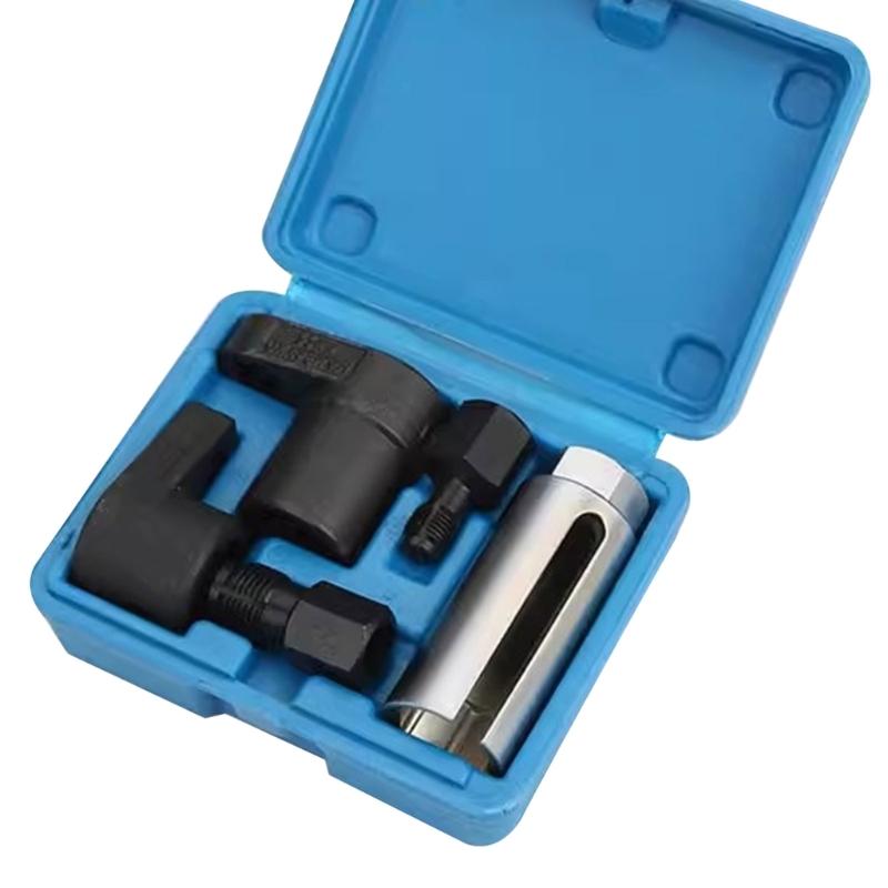 5Pcs Oxygen Sensors Socket Wrench Set Sensors Tool With Thread Chasers, 1/2" And 3/8" Drive 22mm Socket For Auto Repair