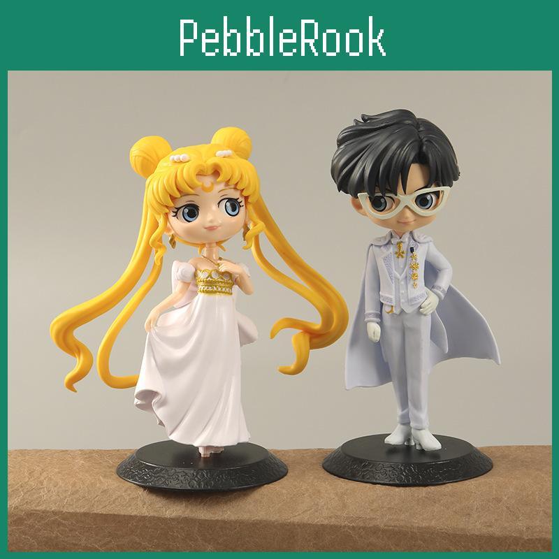 Sailor Moon Tsukino Usagi E Chiba Mamoru Set di Action Figure in PVC con Personaggi Anime da Collezione per Fan