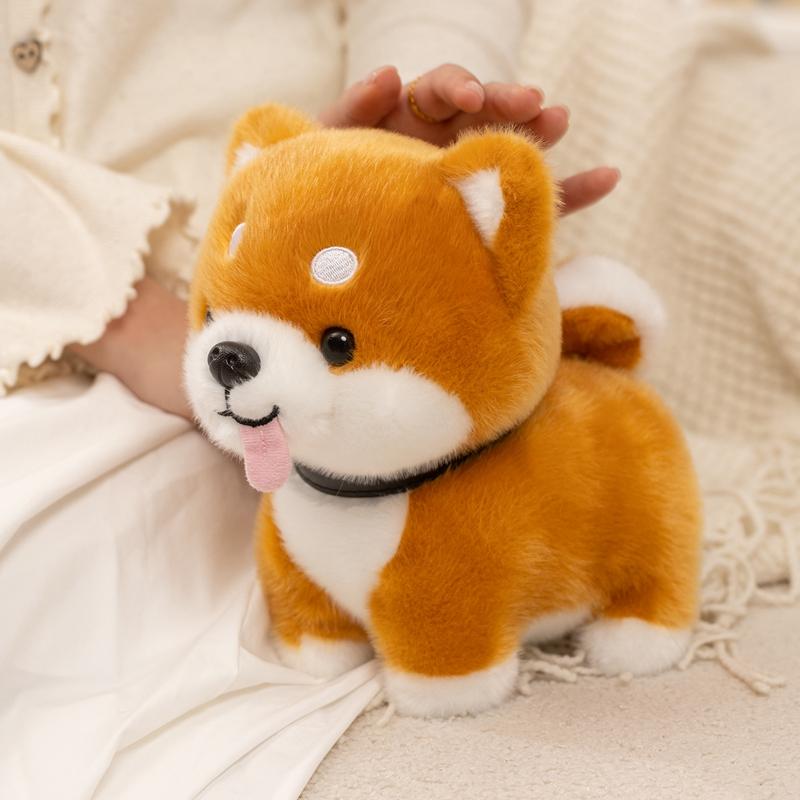 New Cute Plush Dogs Adorable Shiba Inu Stuffed Animals With Tongue Out Soft Kawaii Puppy Beagle Dolls For Office Desk Companion