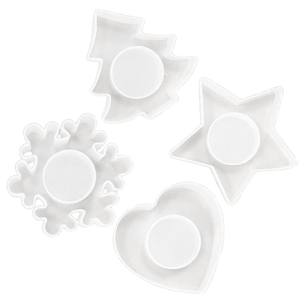 3D Leuchter Silikon Form Weihnachten Baum Schneeflocke Herz Stern Kerze Ständer Formen Kerzenhalter Dekoration Form