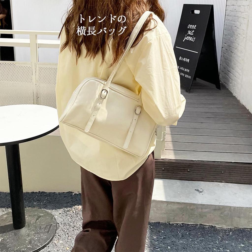 Horizontal Boston shoulder bag for large party [Lapimou] bag, bag, handbag, bag, one-shoulder bag, women, crossbody, horizontal, silver, A4, large,