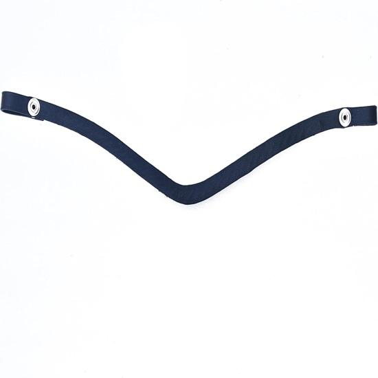 Single Row of Sparkling Light Teal Emerald-Cut Snap browband Made from Durable Leather .