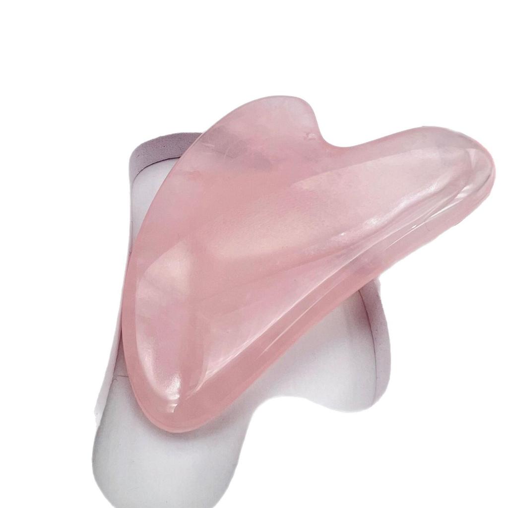 Rose Quartz Heart-Shaped Jade Gua Sha Board for Face and Back.